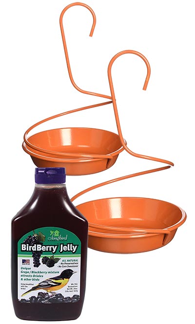 Woodlink Metal Spiral Oriole Feeders with BirdBerry Jelly