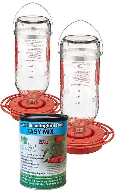 Best-1 Glass Hummingbird Feeders w/Clear Nectar Powder Kit