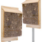 Triple Chamber Bark Clad Bat Houses with Poles, Pack of 2