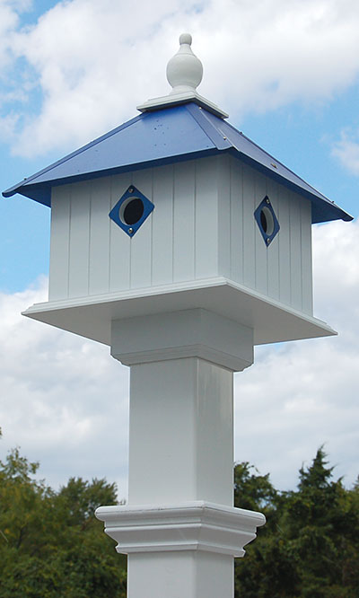 Carriage Bird House and Decorative Mounting Post
