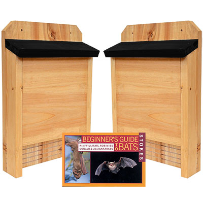 Nature's Way Cedar Single Chamber Bat Houses with Book