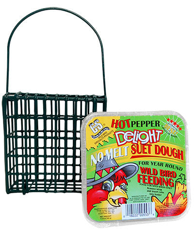 Audubon Single Suet Cake Feeder w/Hot Pepper Delight Suet