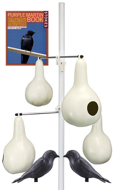 BestNest Classic Purple Martin Gourds and Pole Package