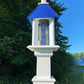 Pavilion Bird Feeder and Decorative Mounting Post, Cobalt