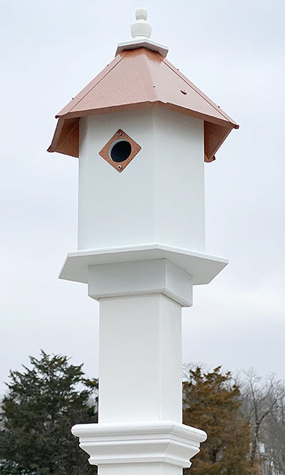 Sycamore Bird House & Decorative Mounting Post