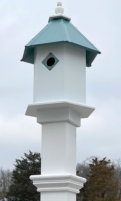 Sycamore Bird House & Decorative Mounting Post