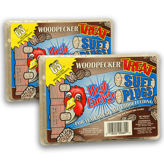 C&S Woodpecker Treat Suet Plugs, 24 4-packs