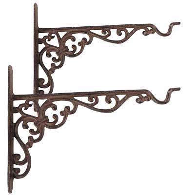 Esschert Design Cast Iron Hanging Basket Hooks, Pack of 2