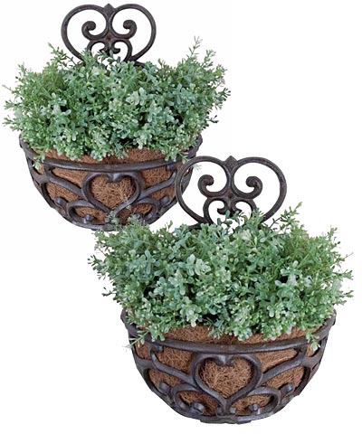 Esschert Design Victorian Half-Round Wall Planters, 2 Pack