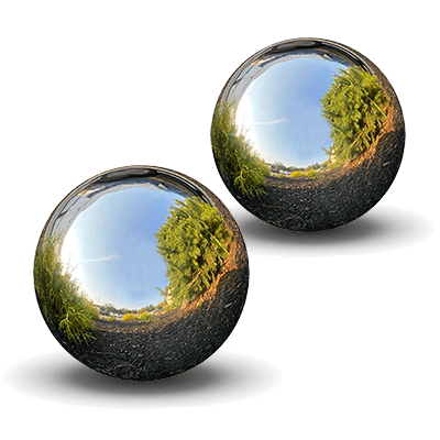 Esschert Stainless Steel Gazing Balls, 6" dia., Pack of 2