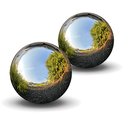 Esschert Stainless Steel Gazing Balls, 8" dia., Pack of 2