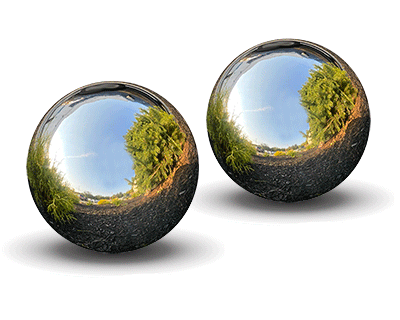 Esschert Stainless Steel Gazing Balls, 10" dia., Pack of 2