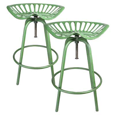 Esschert Design Tractor Chairs, Green, Set of 2