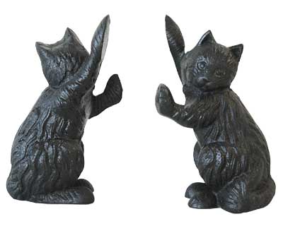 Esschert Design Cast Iron Cat Door Stops, Set of 2