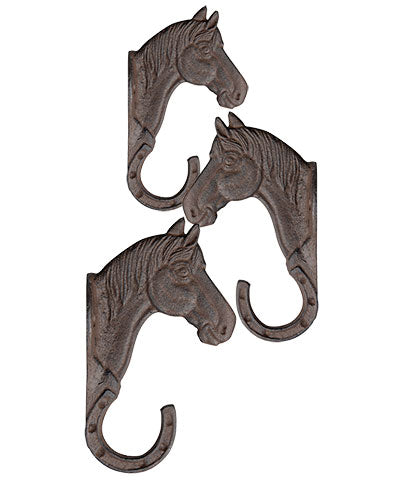 Esschert Design Cast Iron Horse Brackets, 4.5"L, Pack of 3