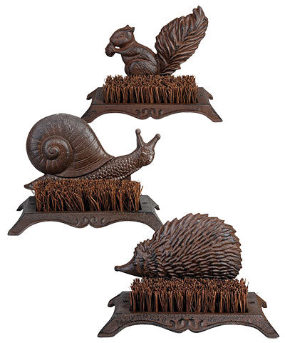 Esschert Design Cast Iron Woodland Friends Boot Brush Bundle