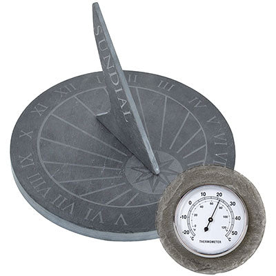 Esschert Design Slate Sundial and Thermometer Package