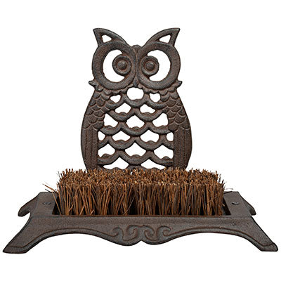 Esschert Design Cast Iron Owl Boot Brushes, Pack of 2