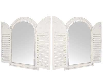 Esschert Window Frame Wall Mirrors w/French Doors, 2 Pack