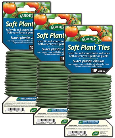 Gardeneer Soft Plant Ties, 15', Pack of 3