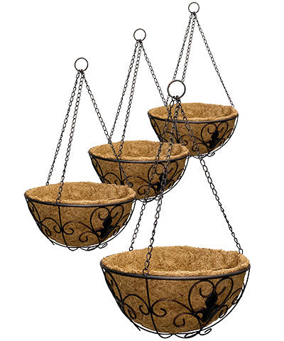 Gardman Versailles Hanging Baskets, 14" dia., Pack of 4