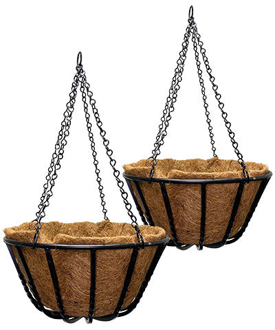 Gardman Blacksmith Hanging Baskets w/Liners, 16", 2 Pack