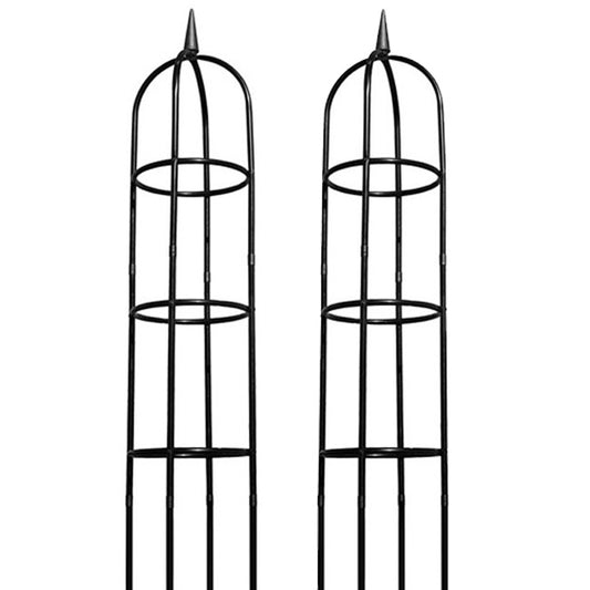 Classic Garden Obelisks, Black, 96", by Harbor Garden, 2 Pk