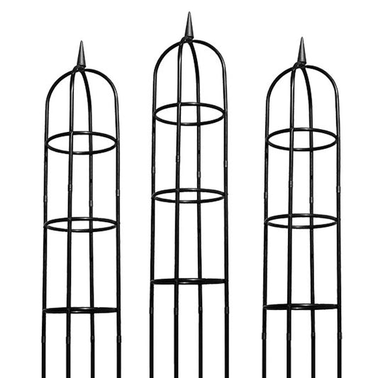 Classic Garden Obelisks, Black, 96", by Harbor Garden, 3 Pk