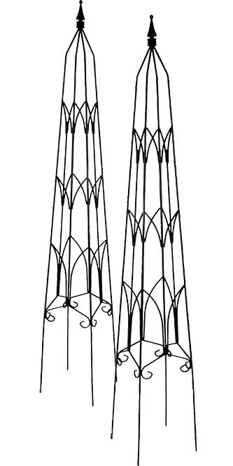 Gardman Gothic Obelisks, Black, 59.5", Pack of 2