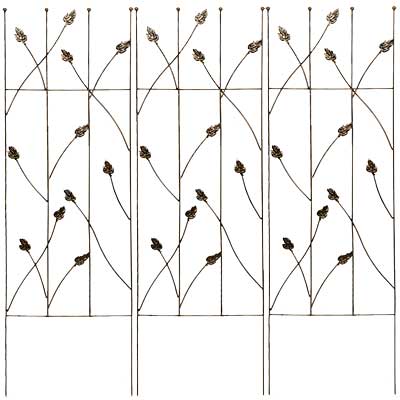 Gardman Leaf Trellises, Antique, 60"H, Pack of 3