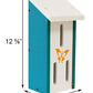 Recycled Plastic Butterfly House, White and Teal