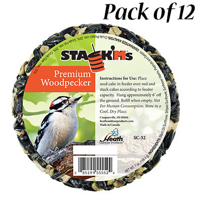 Heath Woodpecker Stack'ms Seed Cakes, 7 oz., Pack of 12