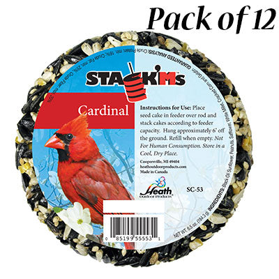 Heath Cardinal Stack'ms Seed Cakes, 6.5 oz., Pack of 12