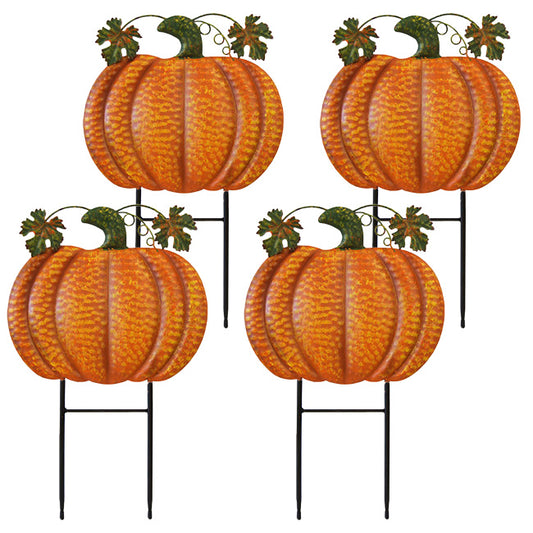 Land & Sea Small Classic Metal Pumpkins Yard Art, Set of 4