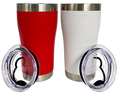 Mammoth Stainless Steel Tumblers Set, Red and White