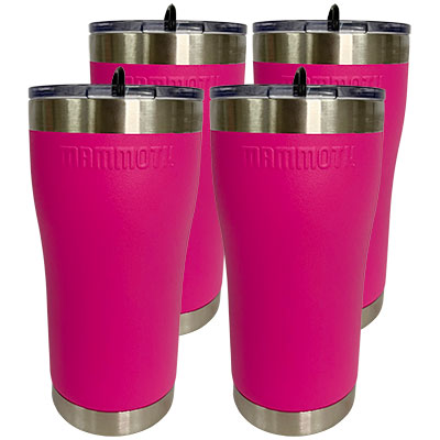 Mammoth Stainless Steel Tumblers, Pink, Pack of 4
