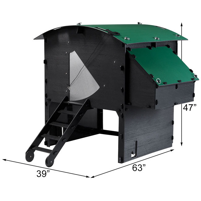 Nestera Large Raised Chicken Coop, Green and Black