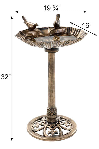 Pompeii Bird Bath, Bronze Colored