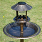 Lunar Bird Bath and Planter with Solar Light, Bronze