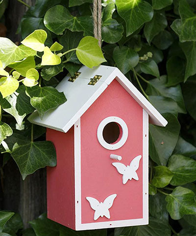 Cotton Candy Bird House with Butterflies, Pink