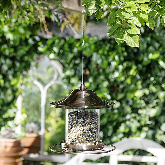 Golden Lantern Hopper Bird Feeder