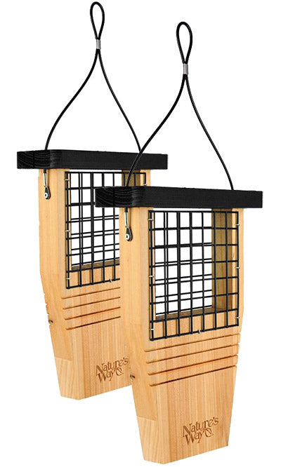Nature's Way Cedar Suet Feeders with Tail Props, Pack of 2