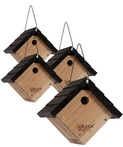 Nature's Way Cedar Traditional Wren Houses, Pack of 4