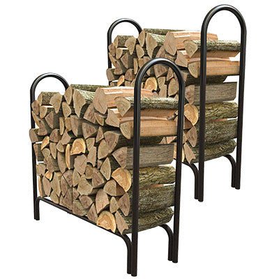 Panacea Deluxe Outdoor Log Racks, Black, 4', Set of 2