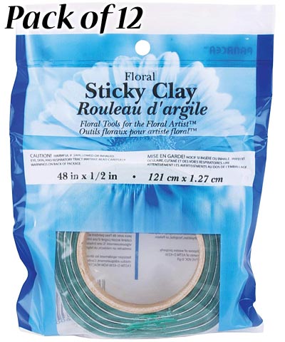 Panacea Florist Sticky Clay, Green, 4' Rolls, Pack of 12