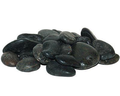Panacea Polished River Rocks, Black, 8 lbs.