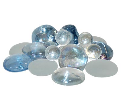 Panacea Decorative Glass Gems, Sky Blue Lustre, 10.5 lbs.