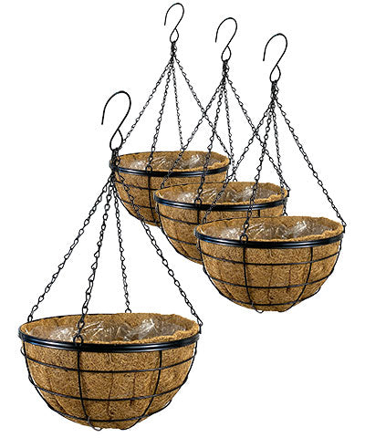 Panacea Modern Farmhouse Hanging Baskets, 14" dia, Pack of 4