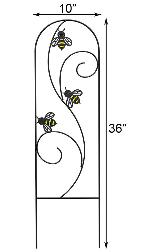 Panacea Bee-Conscious Pot Trellises, Black, 36"H, Pack of 5