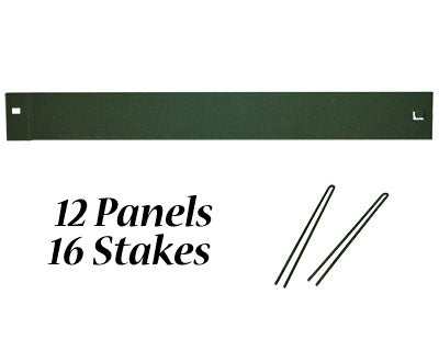 Panacea Landscape Edging, 12 Panels and 16 Stakes, Green